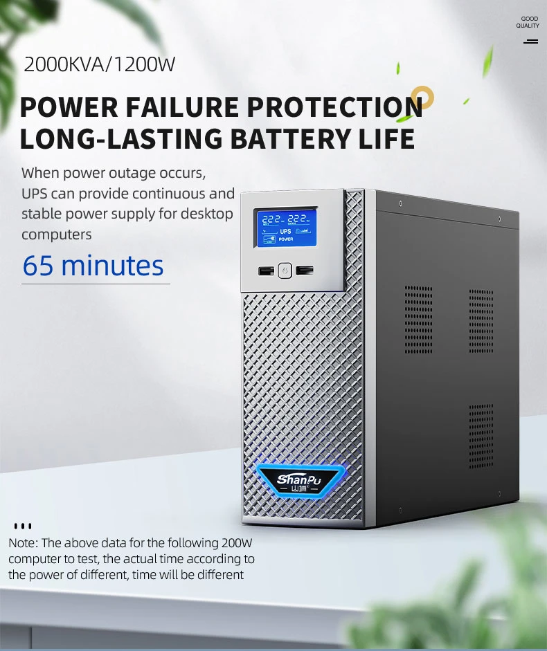 High Quality Computer Offline UPS Power 2000va Modified Sine Wave Prolong 2 Hours Using Time