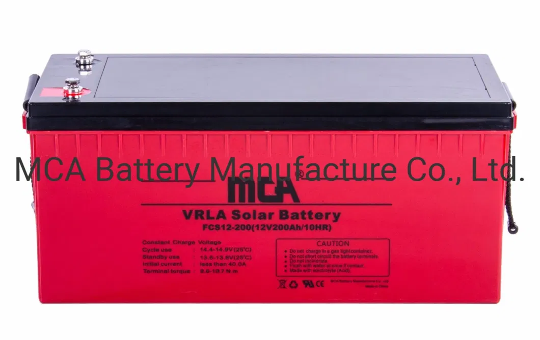 12V 200ah Lead Acid Industrial Gel Battery for Solar System