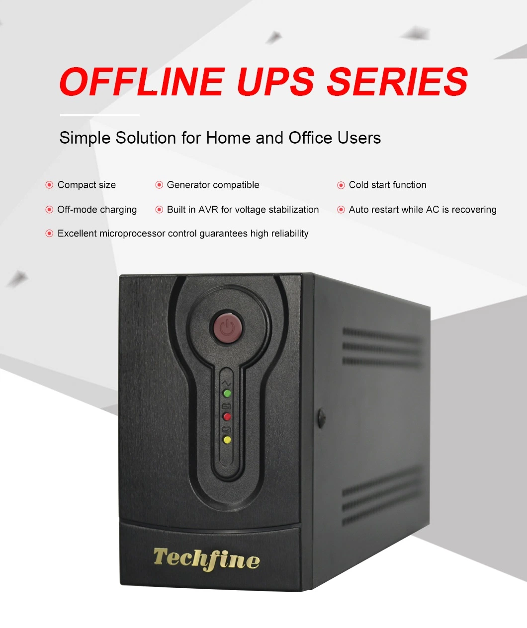 Techfine Offline UPS 650va 800va 1200va 200va Computer Backup UPS